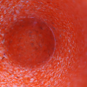 SCOTTISH GLASS. Vintage 1960s SMALL Orange Strathearn Bulbous Shape Vase with Leaping Salmon Mark
