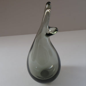 Classic Vintage 1950s DANISH Holmegaard Art Glass BEAK VASE by Per Lutken. 10 inches