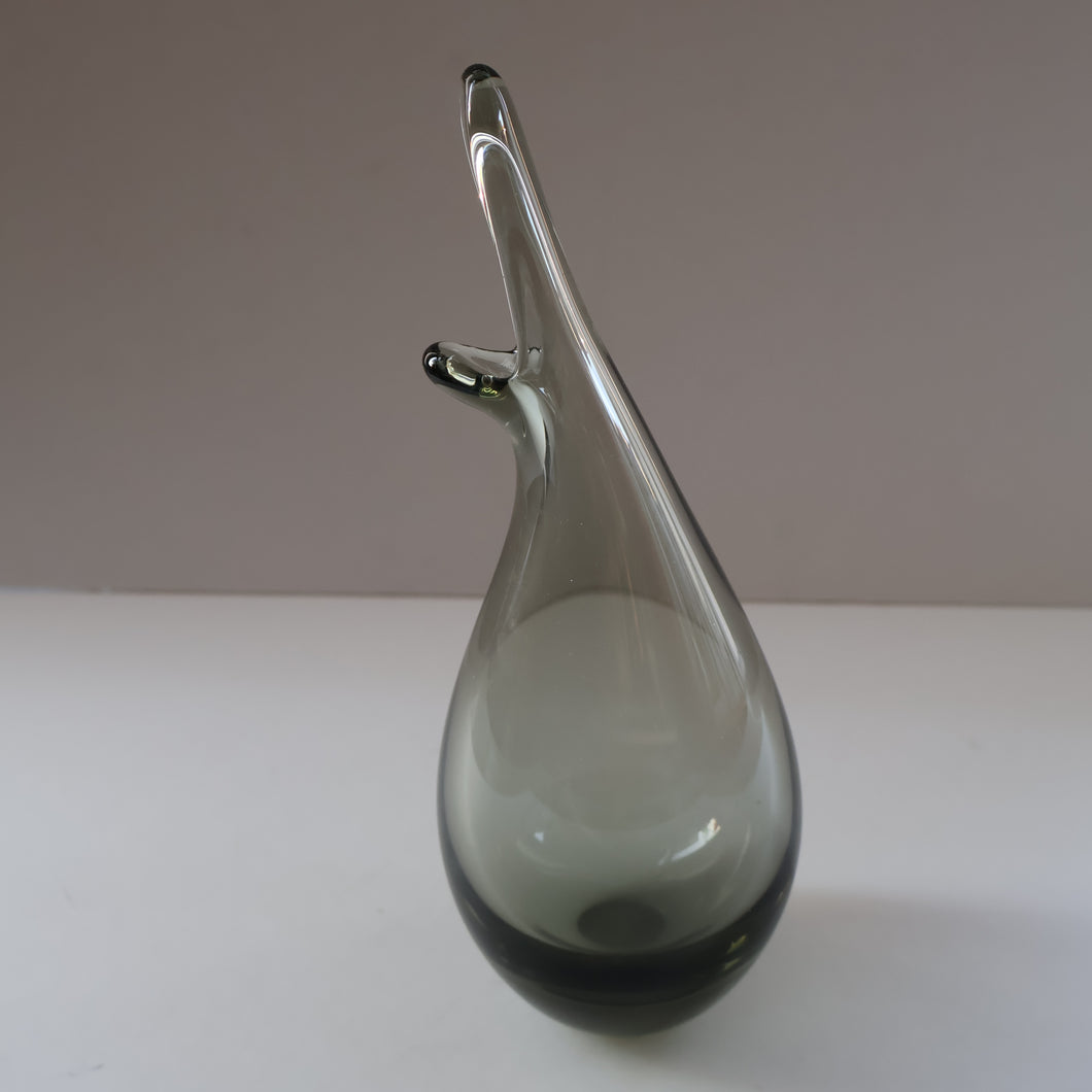 Classic Vintage 1950s DANISH Holmegaard Art Glass BEAK VASE by Per Lutken. 10 inches