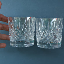Load image into Gallery viewer, PAIR of Edinburgh Crystal Large Old Fashioned Whisky Tumblers. LOMOND PATTERN 3 1/4 inches
