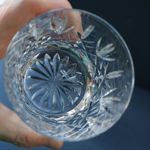 PAIR of Edinburgh Crystal Large Old Fashioned Whisky Tumblers. LOMOND PATTERN 3 1/4 inches