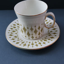 Load image into Gallery viewer, Rarer 1970s GREENWAY Pattern Bone China Coffee Set. Designed by John Russell for Hostess Tableware
