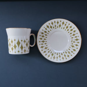 Rarer 1970s GREENWAY Pattern Bone China Coffee Set. Designed by John Russell for Hostess Tableware