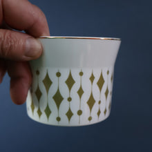 Load image into Gallery viewer, Rarer 1970s GREENWAY Pattern Bone China Coffee Set. Designed by John Russell for Hostess Tableware
