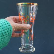 Load image into Gallery viewer, 1950s. Set of SIX Matching Tall Schooners or Beer Glasses with Coloured Star Pattern
