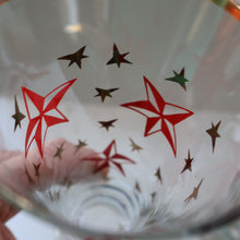 Load image into Gallery viewer, 1950s. Set of SIX Matching Tall Schooners or Beer Glasses with Coloured Star Pattern
