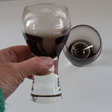 Load image into Gallery viewer, FOUR Caithness CANISBAY LARGE Peat Coloured Wine Glasses. Space Age Shape. 5 1/4 inches in height
