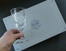 Load image into Gallery viewer, Boxed Set of Four Richmond Pattern Red Wine Stuart Crystal Glasses 6 1/2 inches
