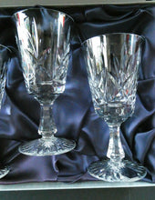 Load image into Gallery viewer, Boxed Set of Four Richmond Pattern Red Wine Stuart Crystal Glasses 6 1/2 inches
