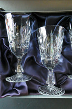 Load image into Gallery viewer, Boxed Set of Four Richmond Pattern Red Wine Stuart Crystal Glasses 6 1/2 inches
