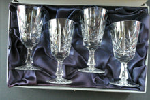 Load image into Gallery viewer, Boxed Set of Four Richmond Pattern Red Wine Stuart Crystal Glasses 6 1/2 inches
