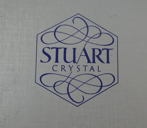 Boxed Set of Four Richmond Pattern Red Wine Stuart Crystal Glasses 6 1/2 inches