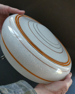 1950s Glass Flycatcher Goldfish Bowl Hanging Light Shade Decorated with Rings
