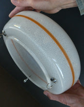Load image into Gallery viewer, 1950s Glass Flycatcher Goldfish Bowl Hanging Light Shade Decorated with Rings
