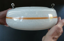 Load image into Gallery viewer, 1950s Glass Flycatcher Goldfish Bowl Hanging Light Shade Decorated with Rings
