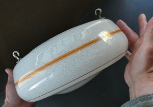 1950s Glass Flycatcher Goldfish Bowl Hanging Light Shade Decorated with Rings