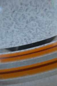 1950s Glass Flycatcher Goldfish Bowl Hanging Light Shade Decorated with Rings