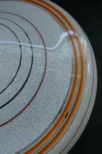 1950s Glass Flycatcher Goldfish Bowl Hanging Light Shade Decorated with Rings