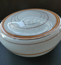 Load image into Gallery viewer, 1950s Glass Flycatcher Goldfish Bowl Hanging Light Shade Decorated with Rings
