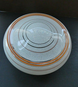 1950s Glass Flycatcher Goldfish Bowl Hanging Light Shade Decorated with Rings