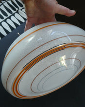 Load image into Gallery viewer, 1950s Glass Flycatcher Goldfish Bowl Hanging Light Shade Decorated with Rings
