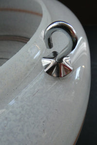 1950s Glass Flycatcher Goldfish Bowl Hanging Light Shade Decorated with Rings
