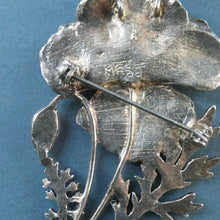 Load image into Gallery viewer, COSTUME JEWELLERY. Vintage WELSH 1998 Silver Plate on Pewter MASJ Poppy Brooch
