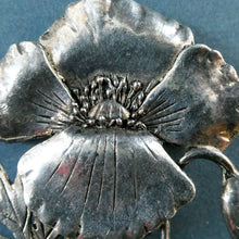 Load image into Gallery viewer, COSTUME JEWELLERY. Vintage WELSH 1998 Silver Plate on Pewter MASJ Poppy Brooch
