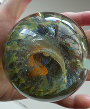 Load image into Gallery viewer, BRITISH ART GLASS. Vintage 1970s Isle of Wight Paperweight. Flame Mark Ponti
