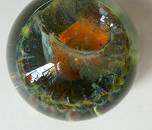 Load image into Gallery viewer, BRITISH ART GLASS. Vintage 1970s Isle of Wight Paperweight. Flame Mark Pontil
