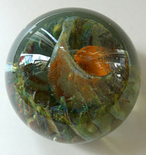 Load image into Gallery viewer, BRITISH ART GLASS. Vintage 1970s Isle of Wight Paperweight. Flame Mark Ponti
