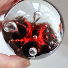 Load image into Gallery viewer, SCOTTISH PAPERWEIGHT: Vintage Caithness Paperweight: MOONFLOWER by Colin Terris. Red Version 
