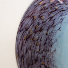 Load image into Gallery viewer, SCOTTISH GLASS. Pretty VASART Shallow Sky Blue Mottled Bowl with Black and Gold Aventurine Flecks on Rim. 6 inches 
