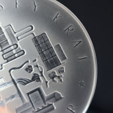 Load image into Gallery viewer, Rare 1960s Bohemia Crystal Glass Medallion with Industrial Imagery. Inscribed: Severocesky Kraj / CSSR
