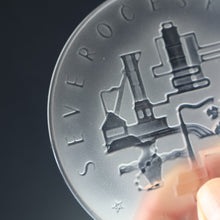 Load image into Gallery viewer, Rare 1960s Bohemia Crystal Glass Medallion with Industrial Imagery. Inscribed: Severocesky Kraj / CSSR
