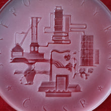 Load image into Gallery viewer, Rare 1960s Bohemia Crystal Glass Medallion with Industrial Imagery. Inscribed: Severocesky Kraj / CSSR
