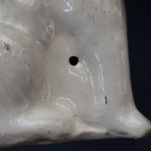 Load image into Gallery viewer, Cute Little Pair of Antique Staffordshire Pottery Mantle Cats with Blue Bows; c 1900
