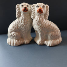 Load image into Gallery viewer, ANTIQUE 19th Century SMALLER SIZE White Staffordshire Dogs / Wally Dugs
