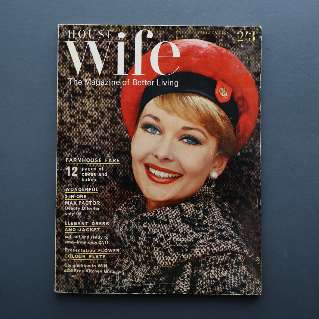 VINTAGE UK Women's Fashion Magazine. HOUSE WIFE. Published March 1962. Good Condition