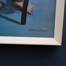Load image into Gallery viewer, Vintage 1970&#39;s Kitsch Big Eyes Print By D Golding. Boy with Fishing Rod

