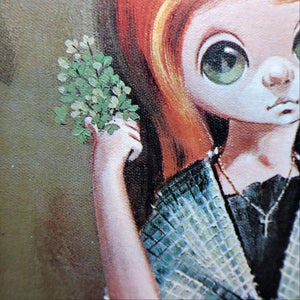 Vintage 1970's Kitsch "Big Eyes" Print By D Golding. Little Beggar Girl