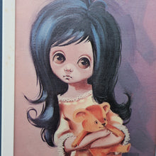 Load image into Gallery viewer, Vintage 1970&#39;s Kitsch &quot;Big Eyes&quot; Print By D Golding. Bedtime - Girl with Her Teddy Bear
