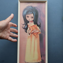 Load image into Gallery viewer, Vintage 1970&#39;s Kitsch &quot;Big Eyes&quot; Print By D Golding. Bedtime - Girl with Her Teddy Bear
