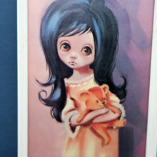 Load image into Gallery viewer, Vintage 1970&#39;s Kitsch &quot;Big Eyes&quot; Print By D Golding. Bedtime - Girl with Her Teddy Bear
