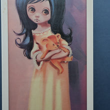 Load image into Gallery viewer, Vintage 1970&#39;s Kitsch &quot;Big Eyes&quot; Print By D Golding. Bedtime - Girl with Her Teddy Bear
