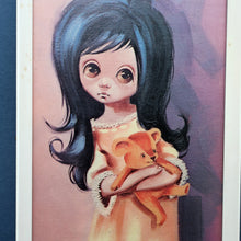 Load image into Gallery viewer, Vintage 1970&#39;s Kitsch &quot;Big Eyes&quot; Print By D Golding. Bedtime - Girl with Her Teddy Bear
