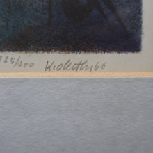 Load image into Gallery viewer, Karel Oberthor (1921 - 1996). 1960s Limited Edition Lithograph Entitled Moonlight Romance. Pencil Signed
