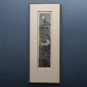 Karel Oberthor (1921 - 1996). 1960s Limited Edition Lithograph Entitled Moonlight Romance. Pencil Signed