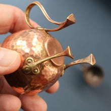 Load image into Gallery viewer, ARTS AND CRAFTS. Sweet PAIR of Antique WMF Planished Copper &amp; Brass Egg Cups
