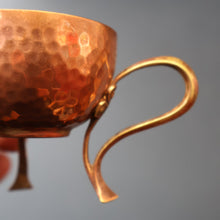 Load image into Gallery viewer, ARTS AND CRAFTS. Sweet PAIR of Antique WMF Planished Copper &amp; Brass Egg Cups
